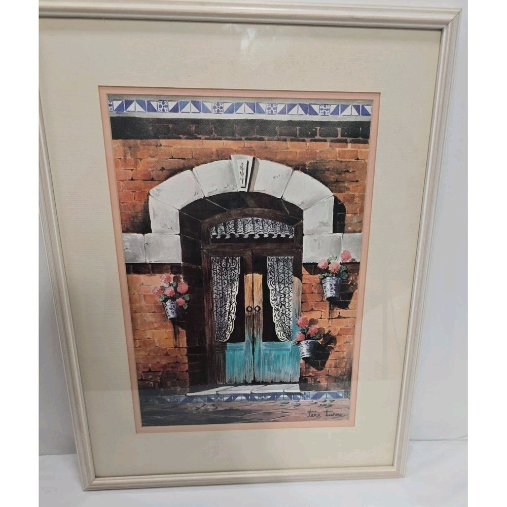 Tere Turu (Mexican Artist) Framed Watercolor Painting 1980s